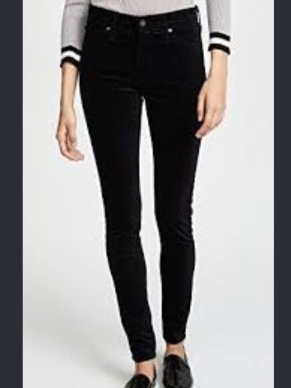 AG Adriano Goldschmied The Legging Super Skinny Ankle Velvet Pants – Black – Siz